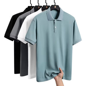Chemise décontractée pour homme à manches courtes et col à revers, en tricot uni, personnalisable pour impression, en coton perlé, séchage rapide, 240g, vente en gros - Product Image 1