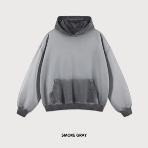 Unisex ácido lavado desgastado bordado Puff impresión Sudadera con capucha logotipo personalizado peso pesado algodón ropa de hombre para el invierno - Product Image 2