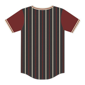 Camiseta de Béisbol Personalizada KAP con Rayas Negras, 100% Poliéster, Malla, para Fraternidad, con Logos Bordados - Product Image 3