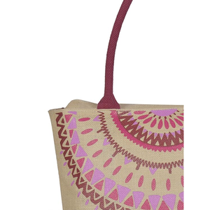 กระเป๋าถือหรูหราเป็นมิตรกับสิ่งแวดล้อมพิมพ์โลโก้ได้ตามต้องการสไตล์แฟชั่นพร้อมถุงช้อปปิ้งผ้าปอกระเจาประดับตัวอักษร - Product Image 4