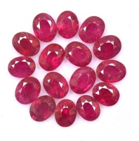Pierre précieuse en rubis naturel certifiée par un tiers, traitée par cirage/huilage, facettée ovale, pierre en vrac de couleur rouge, prête pour la bijouterie