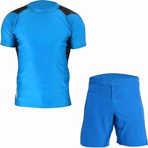 Mens Rashguard <b>Short</b> Sleeve T Shirt and Grappling <b>Shorts</b> Set Custom Printed MMA Fight Suit - Product Image 2