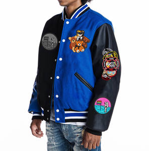 Vente en gros de patchs en chenille Veste en cuir véritable à manches longues personnalisée Letterman Fashion Fashion Baseball Veste d'hiver pour garçons - Product Image 1