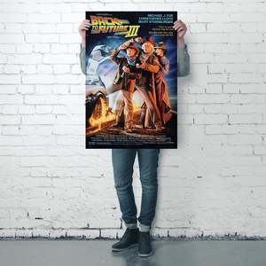Modern Style Back to the Future Part III <b>Poster</b> Black Frame for Wall Decor - Product Image 3