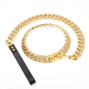 Rantai anjing Pitbul Tautan Kuba pabrikan Cina rantai anjing merah muda kuning biru emas - Product Image 4