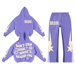 Conjunto de chándal de pantalones acampanados de algodón 100% para hombre, ropa exterior con estampado de soplo transpirable, Sudadera con capucha, ropa de invierno con patrón sólido, Pakistán - Product Image 5