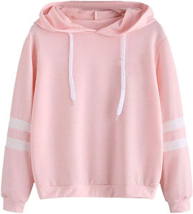 Sweat-shirt à capuche noir surdimensionné avec manches rayées blanches, unisexe, décontracté, en molleton de coton, pour l'automne - Product Image 2