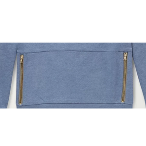 Sweat-shirt classique vintage pour homme, col rond, coupe et couture, poche zippée sur les deux côtés, manches raglan, pull en coton mélangé, tissu doux en molleton - Product Image 4