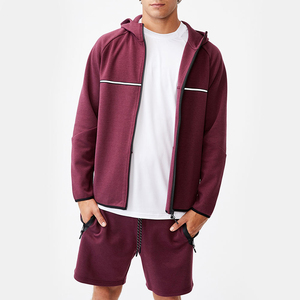 100% Cotton Terry Men's Gym Wear Custom Printed Autumn Casual Hoodie Short Set Breathable Plus Size OEM/ODM Service for Men - Product Image 4