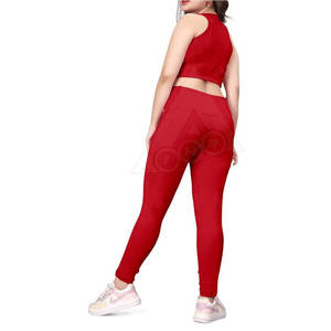 Ensemble de vêtements de sport pour femmes soutien-gorge de yoga et legging long avec poches manches courtes soutien-gorge de sport de fitness - Product Image 5