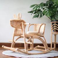 Chaise à bascule pour tout-petit en rotin moderne de haute qualité, écologique et sécurisée, siège à bascule pour bébé, mobilier de décoration pour la chambre d'enfant