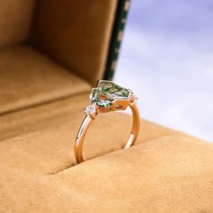 แหวนหินโมรามอสสีเงิน925ล้วนแบบมินิมัลลิสต์เครื่องประดับแฟชั่นดีไซน์ไม่เหมือนใครสำหรับผู้หญิงและเด็กผู้หญิงสำหรับงานแต่งงาน - Product Image 3