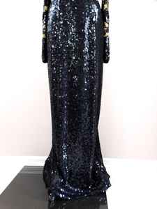 Elegante línea A bordado personalizado vestido de noche largo hasta el suelo pesado con cuentas trabajo gasa antiestática para ocasiones especiales - Product Image 2