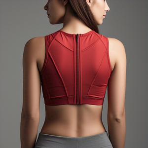 Gym Fitness Wear Zipper Bra Femmes Sports Jogging Wear Zipper Bra Femmes Sexy Zip Up Compression Bra Top - Product Image 4