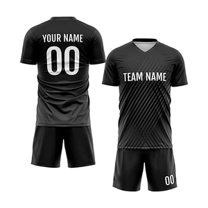 Uniformes de sport sublimés, impression numérique personnalisée avec couleur noire, uniforme de football à séchage rapide pour l'entraînement des clubs unisexes - Product Image 1