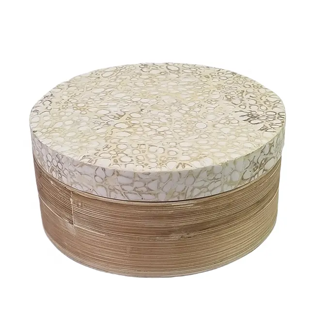 Bamboe Pot Met Parelmoer Bamboe Materiaal Modern En Rustiek Ontwerp Voor Opslag Ingelegde Eierschaal Bamboe Pot Van Viet Nam