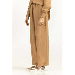 Pantalones Anchos de Lino 100% para Mujer WM-COD-SS25-402B, Transpirables, de Cintura Media, Formales, con Mangas Largas, Tela de Lona Arrugada - Product Image 3