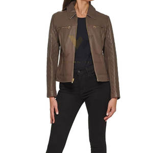 Blouson en cuir pour femme, faible MOQ, nouvelle arrivée, blouson en cuir pour femme, léger, blouson en cuir pour femme - Product Image 2