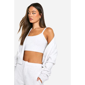 Nuevo conjunto de chándal de invierno de algodón 100% para mujer con logotipo de diamantes de imitación pantalón de Jogger de ajuste alto y sudadera chándal ropa de dos piezas - Product Image 3