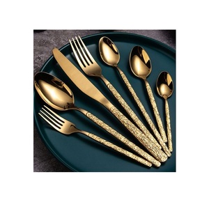 ชุดช้อนส้อมมีดโลหะ,ชุดเครื่องใช้บนโต๊ะอาหารโลหะรูปลักษณ์ใหม่สไตล์วินเทจ - Product Image 3