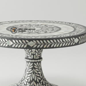 Support à gâteau rond en nacre grise artisanal avec finition antiadhésive écologique, piédestal luxueux pour la décoration de desserts - Product Image 5