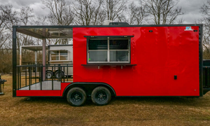 Nouvelle remorque mobile de restauration BBQ 8.5x22 rouge occultant 7x14 pour 2026, à vendre - Product Image 2