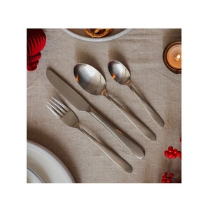 Ensemble de 4 couverts en acier inoxydable au Design contemporain Offre Spéciale, forgés à la main et brillants, argentés et polis pour la maison - Product Image 2