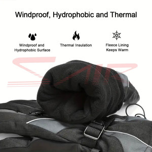 Guantes de Esquí de Invierno de Cuero Personalizados para Hombre, Impermeables, Cálidos, para Nieve, Snowboard, Moto de Nieve, Deportes de Esquí, con Bolsillo con Cremallera - Product Image 4