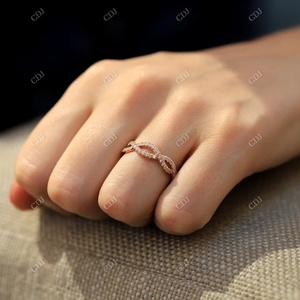 New Latest Custom Full Eternity Twisted Wedding <b>Band</b> Top Design Round Cut Moissanite <b>Ring</b> <b>Band</b> Manufacturer Wholesale Jewelry - Product Image 3