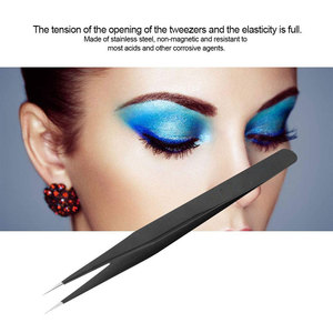 Pince à cils pointue inclinée pince à cils en gros durable avec ciseaux à ressort en acier inoxydable Logo personnalisé - Product Image 4