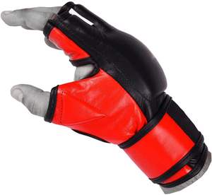 Los mejores guantes personalizados de entrenamiento MMA de cuero de vaca de 8oz y 6oz, empuñaduras de mano, punzonado de cuero real, diseño de logotipo privado OEM ODM - Product Image 3