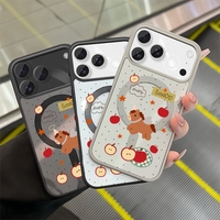 Coque de téléphone magnétique Cartoon3 à sublimation vierge pour iPhone 11 à 17 Pro Max, en TPU souple, motif floral blanc, unisexe