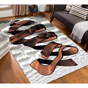 Tapis MC Escher avec motif de visage abstrait, tapis imprimé pour décoration moderne de la maison, tapis en chenille - Product Image 2