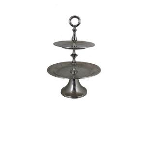 Classic <b>Three</b> <b>Tier</b> Galvanized Metal Silver <b>Cake</b> <b>Stand</b> Pastry Serving Birthday Parties Iron Metal Cupcake <b>Stand</b> - Product Image 2