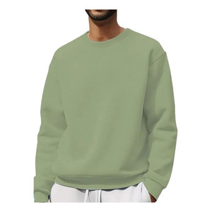 Sweat-shirt à col rond surdimensionné personnalisé pour hommes Pull en coton uni avec logo imprimé Pull à broderie vierge - Product Image 1