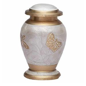 Vente d'urnes imprimées en couleur émail bleu urne de crémation urne de cendres humaines en aluminium flou urne de crémation humaine en métal - Product Image 6