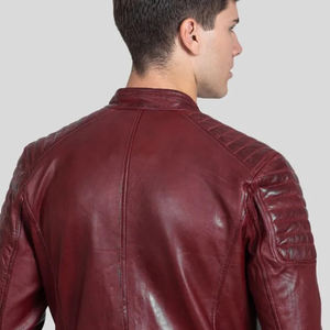 Blouson de motard en peau de mouton pour homme, qualité supérieure, design élégant, broderie personnalisée, confortable, imperméable, coupe-vent, printemps - Product Image 2