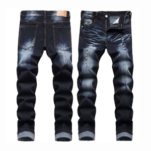Pantalones vaqueros de mezclilla lavados rasgados personalizados para hombre, recién llegados, pantalones vaqueros ajustados a la moda para exteriores - Product Image 1