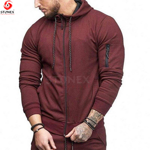 Vente en gros d'usine Sweat-shirt à capuche avec fermeture éclair complète personnalisé Sweat-shirt Slim Fit à manches longues Sweat-shirt à capuche de fitness - Product Image 5