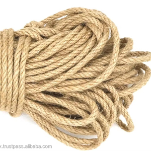 Corde en jute torsadée 100% écologique, 1/4 pouce (6 mm) d'épaisseur, naturelle, antibactérienne, résistante, solide, décorative, pour linge, jardin - Product Image 1