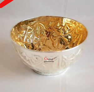 Cuenco para servir frutas y ensaladas de acero inoxidable con acabado dorado de aspecto brillante para restaurante y bar de hotel - Product Image 5