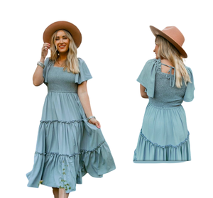 ชุดเดรสผ้าเรยอนยืดหยุ่นสไตล์ตะวันตกสำหรับผู้หญิง ลดราคาสุดฮอต -578 - Product Image 2