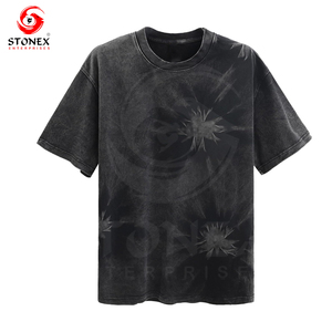 เสื้อยืดพิมพ์ลาย Dtg เสื้อยืดสกรีนลายกราฟิกเฮฟวี่เวทซักกรดคอกล่องวินเทจขนาดใหญ่ - Product Image 5