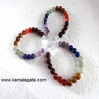 Bracelet en pierres précieuses multicolores, agate 7 chakras, poli, éco-responsable, fait main, pour la croissance spirituelle