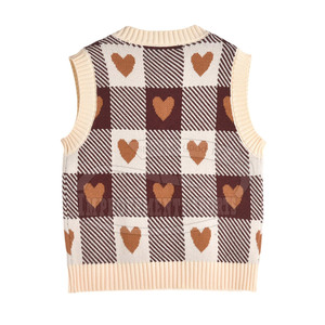 Chaleco de punto recortado estampado personalizado para mujer recién llegado Chaleco de punto recortado hecho de algodón para mujer - Product Image 2
