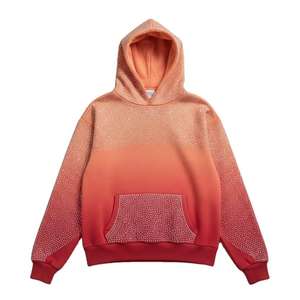 เสื้อฮู้ดดีไซน์เนอร์ประดับคริสตัล สไตล์ลำลองแนวสตรีท ทรงโอเวอร์ไซส์ ผ้าฝ้าย 100% ลายซีดจางแบบเทรนดี้สำหรับฤดูหนาวปี 2026 รับสกรีนโลโก้ - Product Image 4