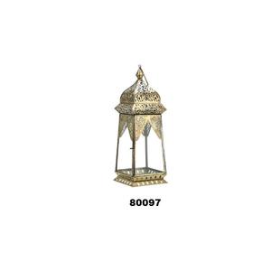 Gran oferta, candelabro de linterna de forma cuadrada de Metal dorado de alta calidad, soporte de linterna colgante para decoración de jardín y balcón de Hotel en casa - Product Image 1