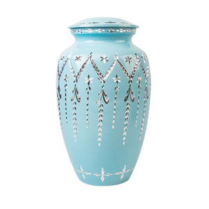 Urna de cenizas humanas para adultos de primera calidad Diseño notable Urna funeraria decorativa conmemorativa de mesa de cremación de Metal - Product Image 5