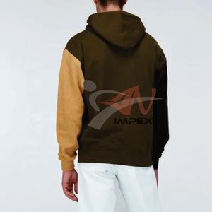 เสื้อฮู้ดดี้พิมพ์ลายดิจิทัลคุณภาพสูงสำหรับผู้ชาย ตัดเย็บแบบสามสี พร้อมโลโก้พิมพ์ตามสั่ง วัสดุสั่งทำพิเศษ - Product Image 4