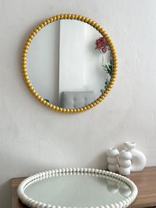 Muebles Modernos para Sala de Estar, Espejo de Pared de Resina Brillante, Incrustaciones de Hueso Talladas a Mano, Panel Trasero de MDF, Elementos Decorativos de Madera para Bodas - Product Image 3